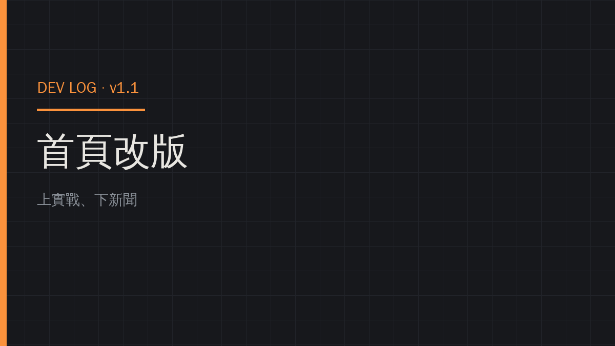 首頁改版：上實戰、下新聞