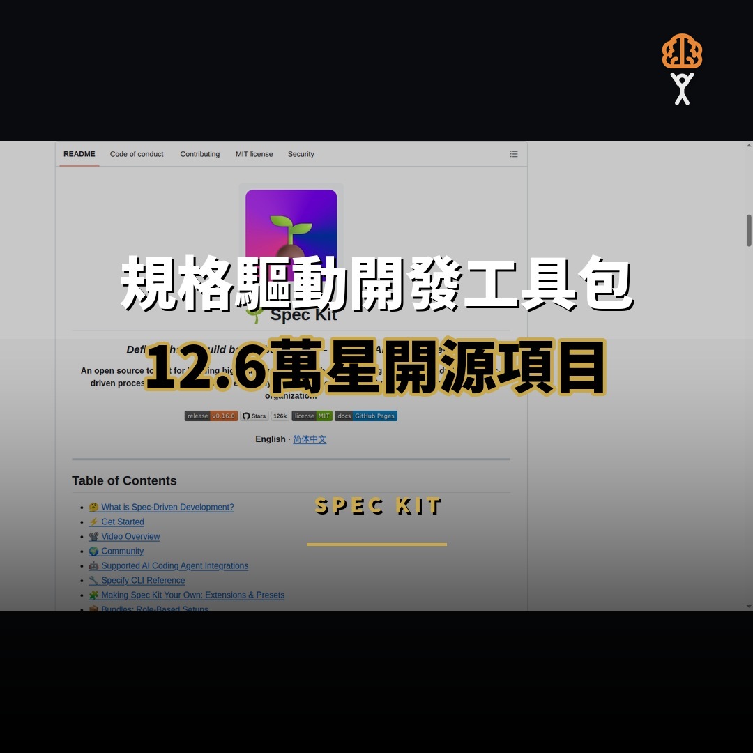12.6 萬星開源項目：GitHub Spec Kit — 規格驅動開發工具包
