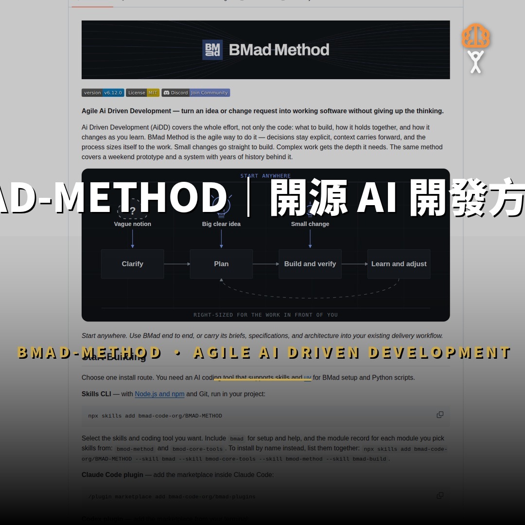 BMAD-METHOD 開源：5.35 萬星 AI 開發方法論