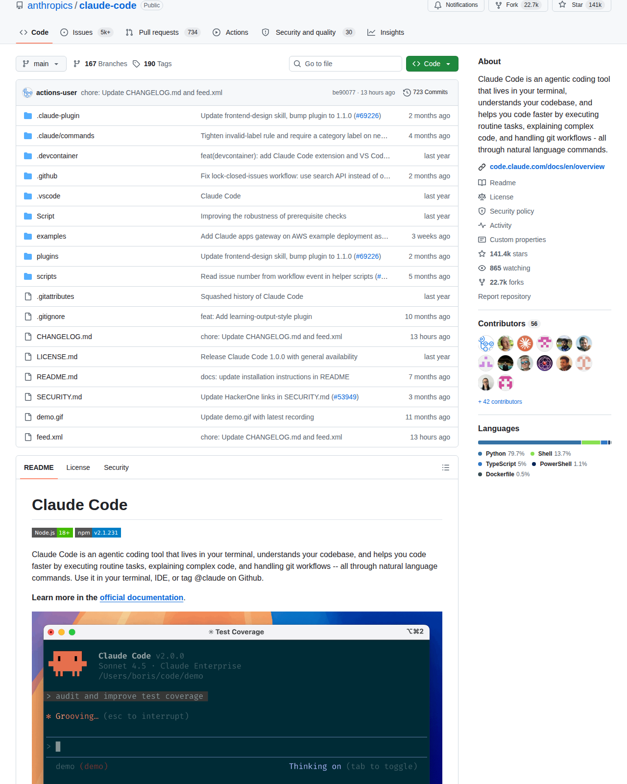 Claude Code GitHub 統計數據（Star 歷史圖表 + 貢獻者分佈）