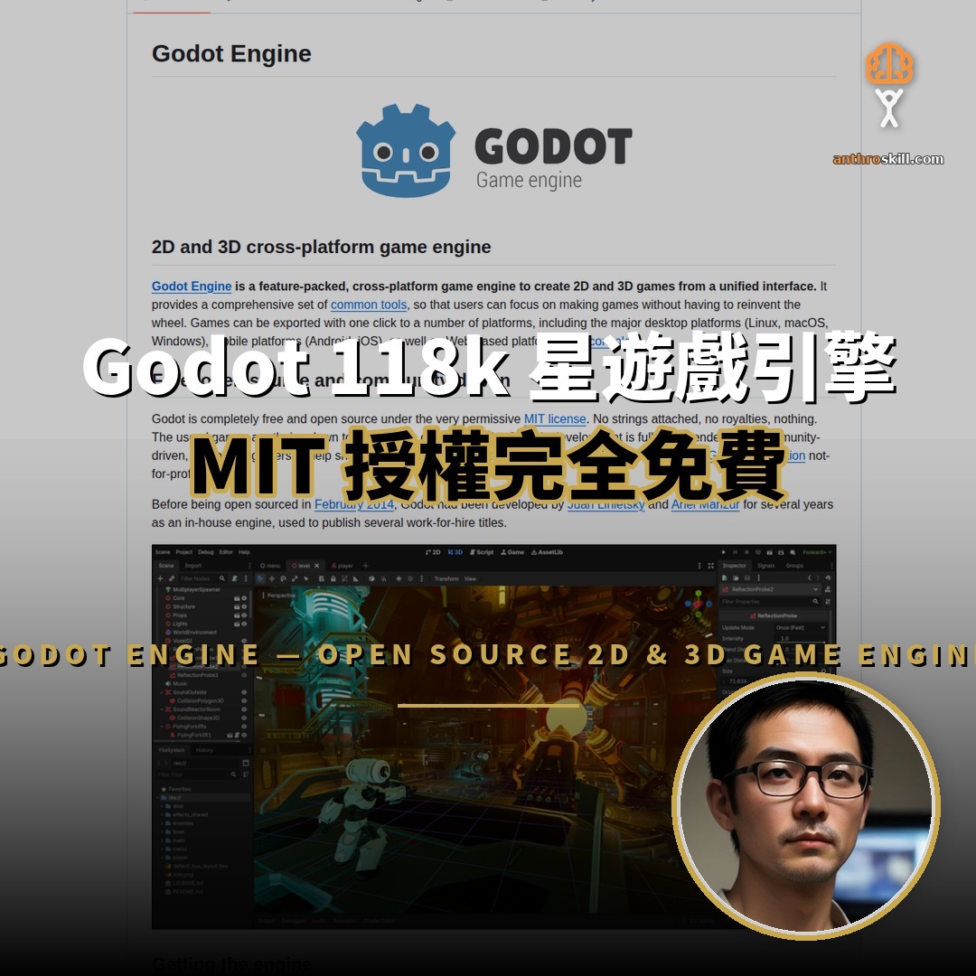 Godot 118k 星開源引擎：完全免費無抽成