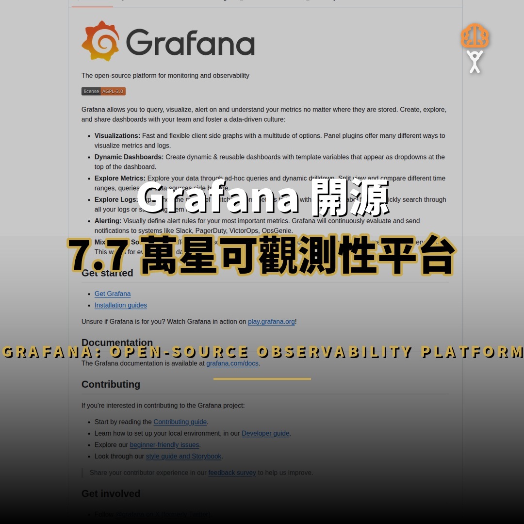 Grafana 開源：7.7 萬星可觀測性平台