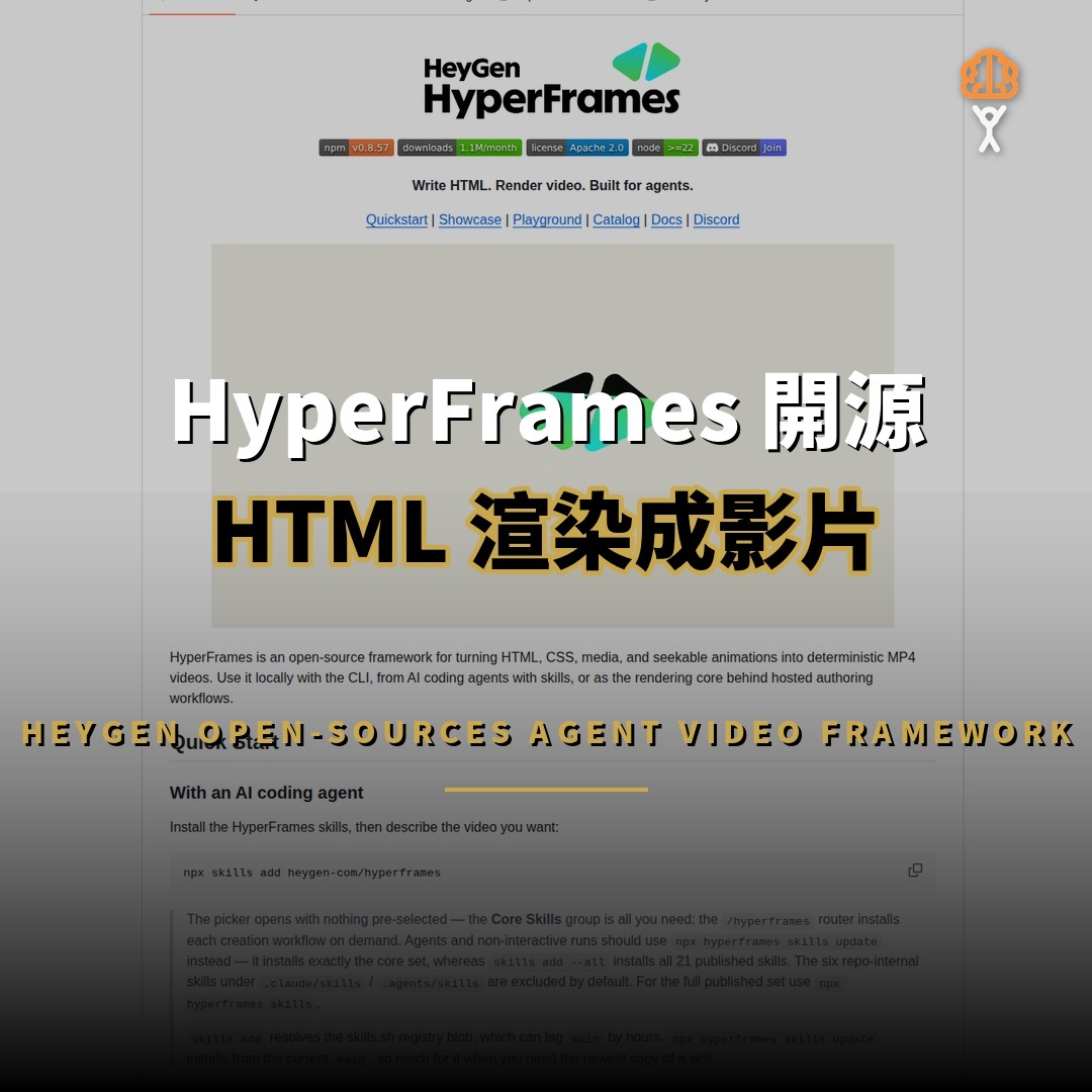 HyperFrames 開源：HTML 一鍵渲染成影片