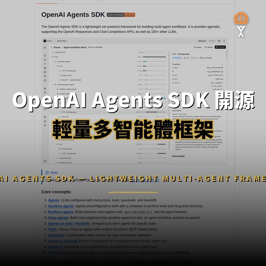 OpenAI Agents SDK 開源：輕量多智能體框架