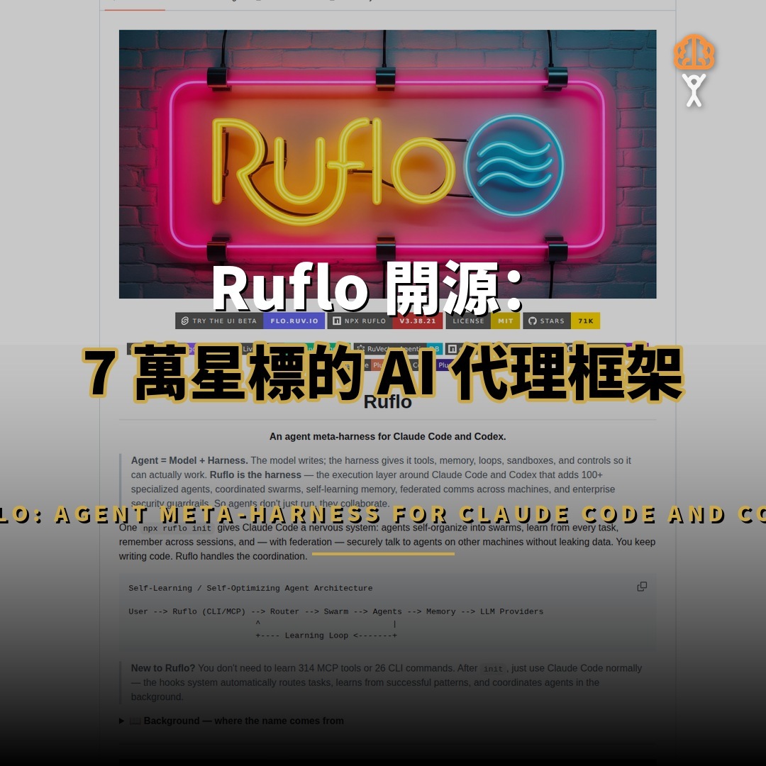 Ruflo 開源：7 萬星標的 AI 代理執行框架