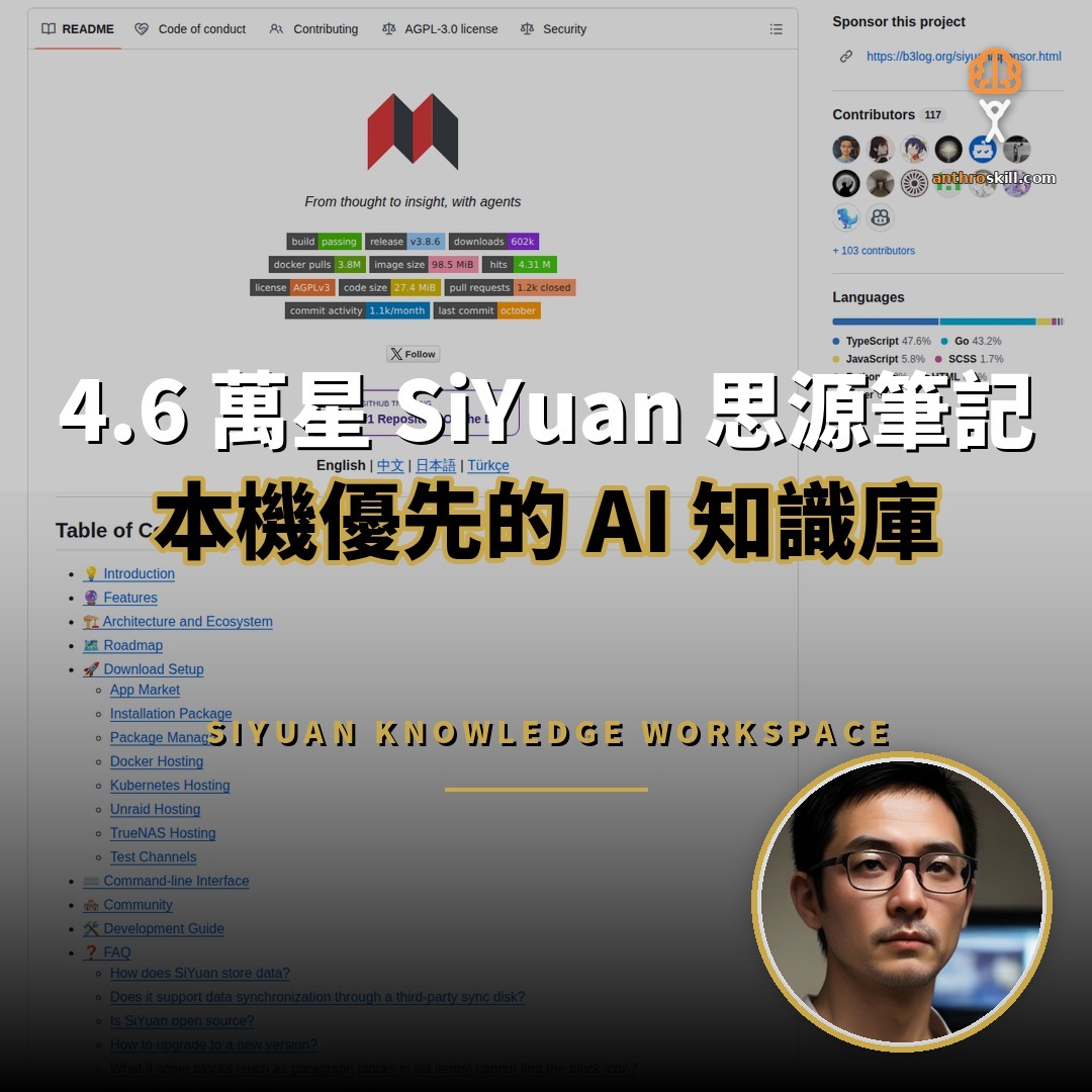 SiYuan 思源筆記：4.6 萬星的本機優先知識庫